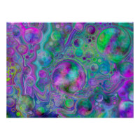 Bokeh Fluid Art violet, vert et bleu