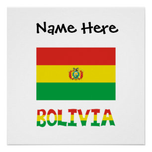 Poster Bolivie Drapeau Bolivien Personnalisé