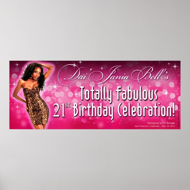 Poster Bombshell Sparkle Leopard Party Banner 40x16 (Devant)