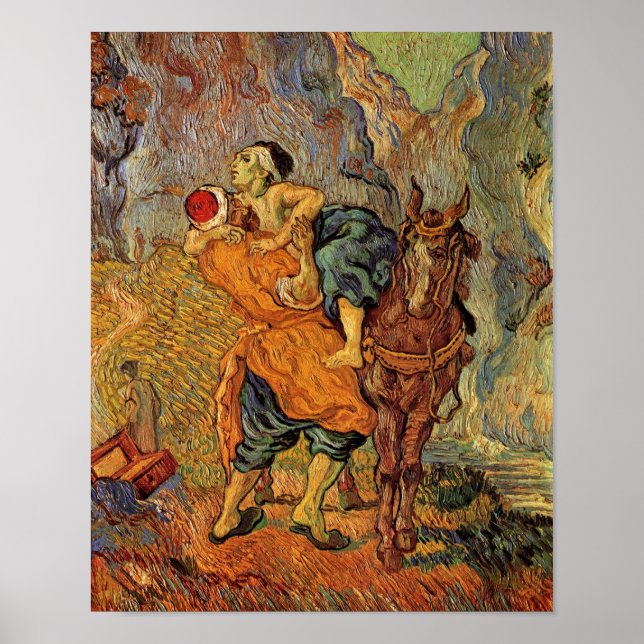 Poster Bon Samaritain (après Delacroix), Vincent van Gogh (Devant)