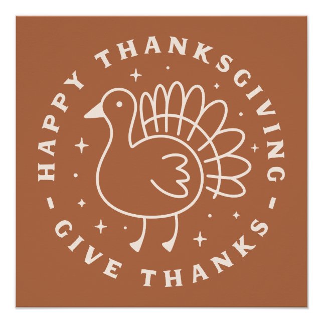 Poster Bon thanksgiving merci (Devant)