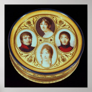 Poster Bonbonniere avec des portraits d'Eugene Hortense