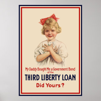 Poster Bond de la petite fille WW1 — Bordure