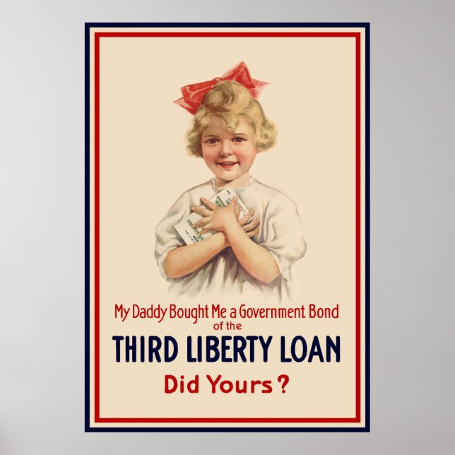 Poster Bond de la petite fille WW1 — Bordure (Devant)