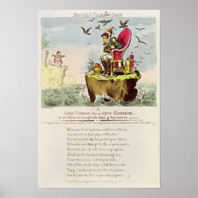 Poster Boney's Elba Chair, publié par S. Knight (Devant)