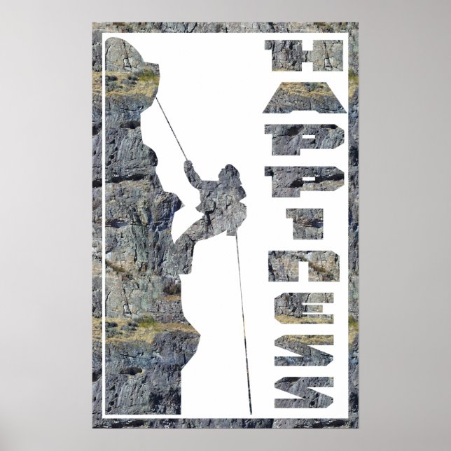 Poster Bonheur : Escalade rock (Devant)