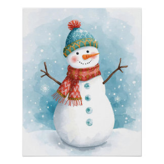Poster Bonhomme de neige