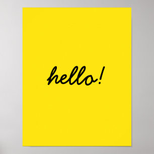Poster bonjour design heureux