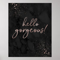 Bonjour Magnifique ! Citation rose Gold et Black F