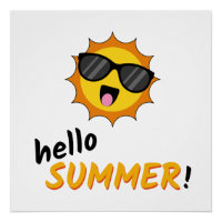 Bonjour Summer Sun avec lunettes de soleil