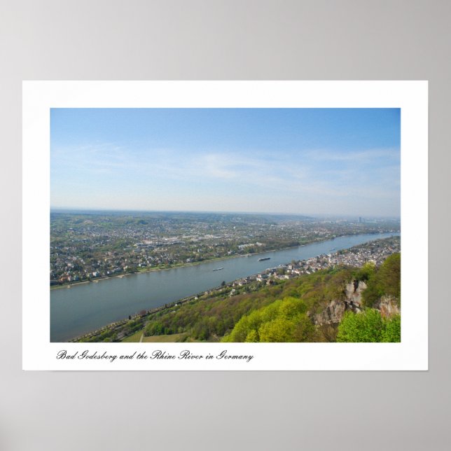 Poster Bonn Bad Godesberg et le Rhin (Devant)