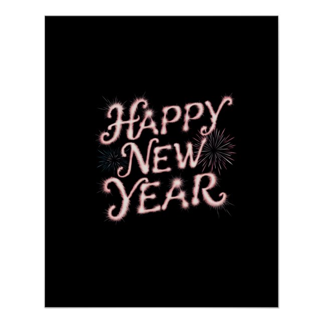 Poster Bonne année Art numérique design (Devant)