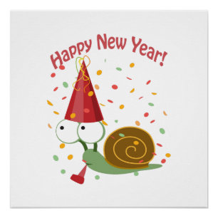 Poster Bonne année Snail