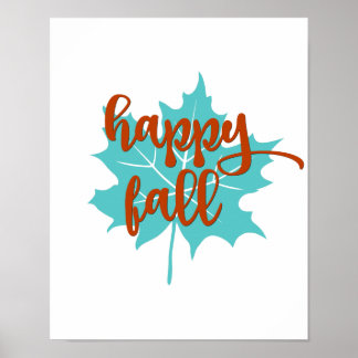 Poster Bonne Chute | Feuilles automnales | Automne orange