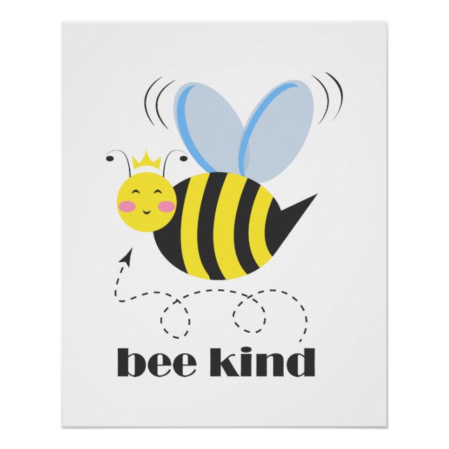 Poster Bonne princesse d'abeille avec couronne et slogan  (Devant)