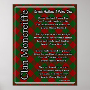 Poster Bonnie Ecosse Je Adore Le Moncreiffe Tartan