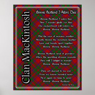 Poster Bonnie Scotland J'Adore Le Tartan MacKintosh