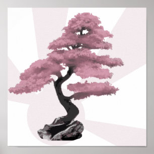 Poster Bonsai des cerisiers