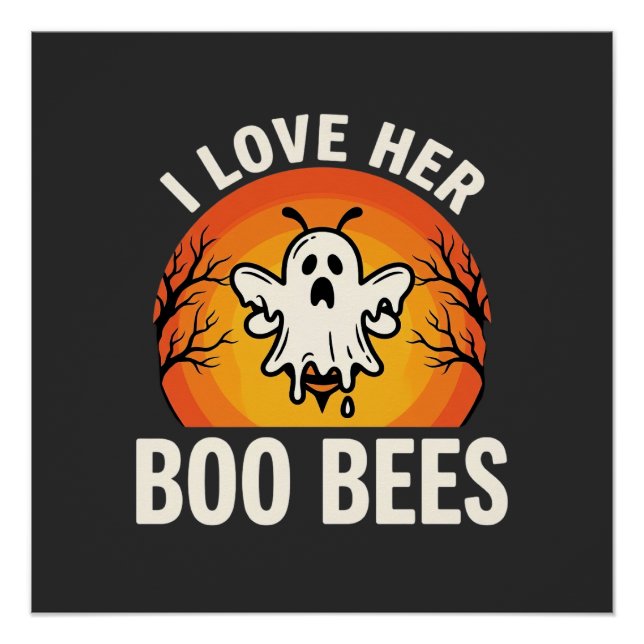 Poster Boo Bees Halloween Ghost Bee Drôle Design_1 (Devant)