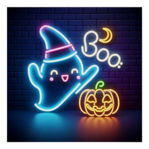 Poster BOO Lazy Halloween Ghost