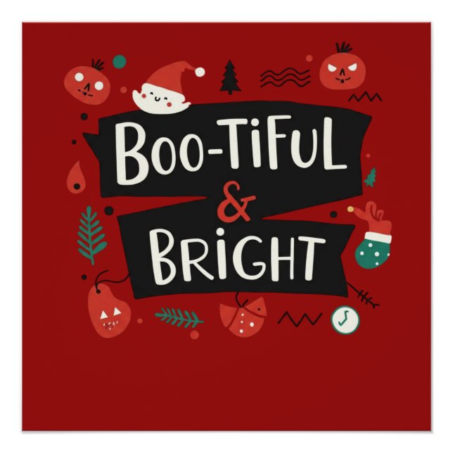 Poster Boo-tiful & Bright Festive Design (Devant)