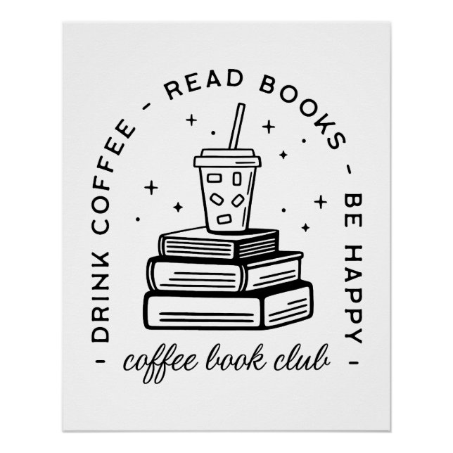 Poster Books and coffee-lover club de réservation (Devant)