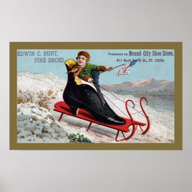 Poster Boot Sled pour Burts Chaussures (Devant)