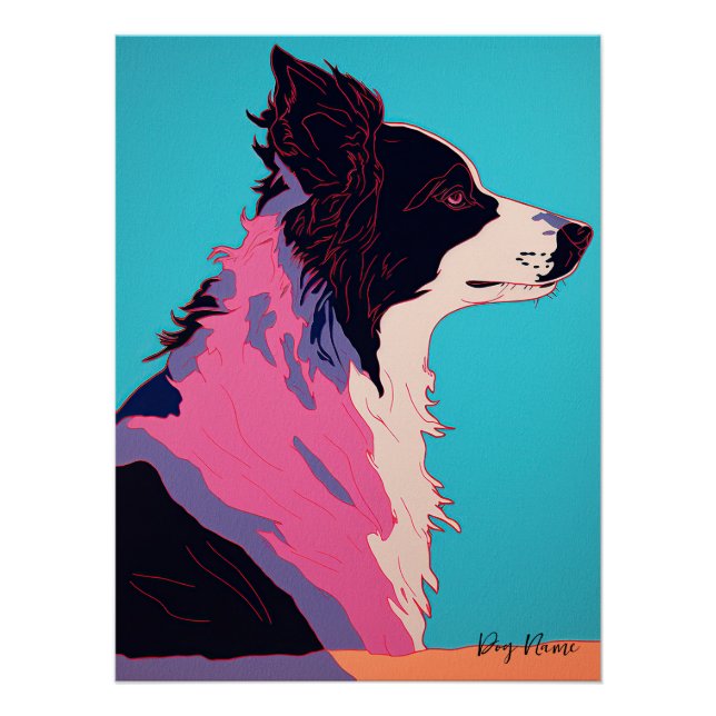 Poster Border Collie Dog 002 - Bruno Pokopen (Devant)