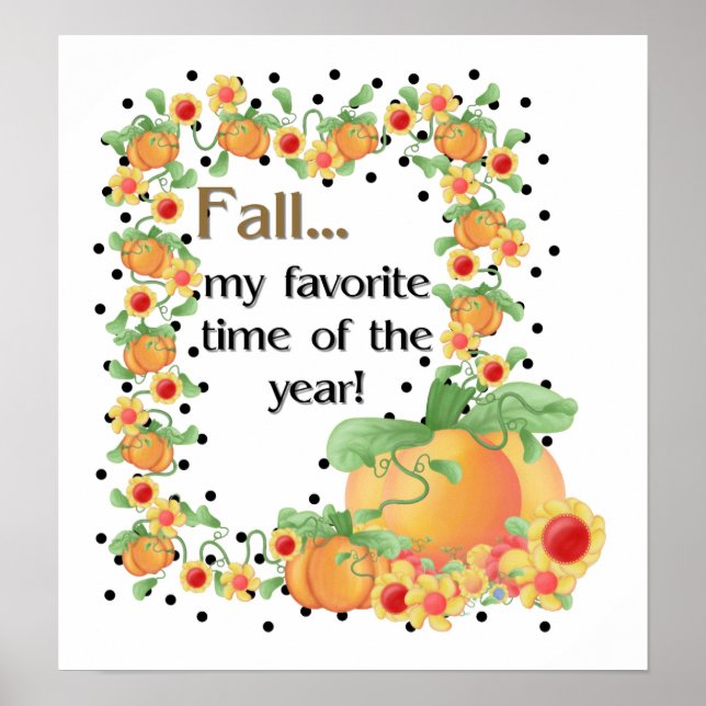 Poster Bordure citrouille - Automatiser Mon favori Imprim (Devant)