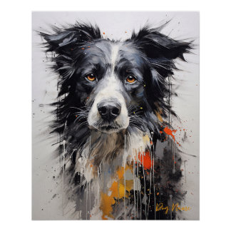 Poster Bordure Collie chien dans le vent 003 - Yacobsen D