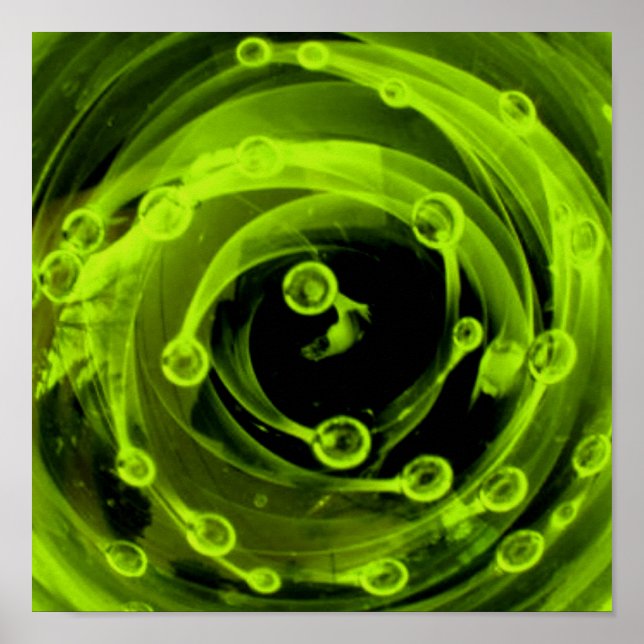 Poster Boro Blacklight Neon Green Glass Nebula Universe (Devant)