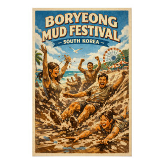 Poster Boryeong Mud Festival in South Korea