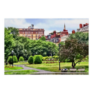 Poster Boston MA - Relaxation Dans Le Jardin Public De Bo