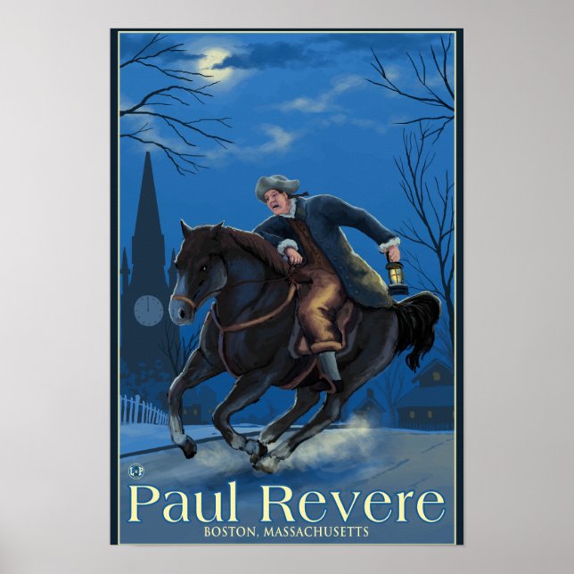 Poster Boston, MassachusettsPaul Revere's Ride (Devant)