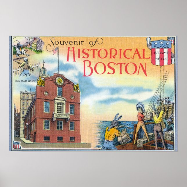 Poster Boston, MassachusettsScènes historiques de Boston (Devant)