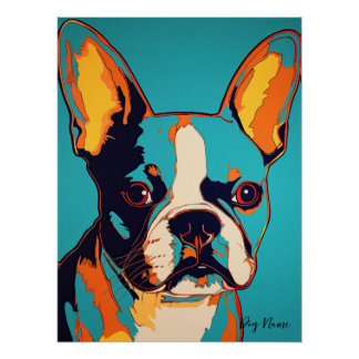 Poster Boston Terrier Dog 003 - Bruno Pokopen