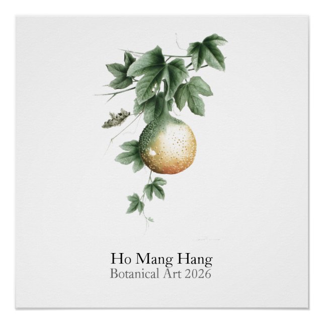 Poster Botanical Watercolors Calendar 2026 (Devant)