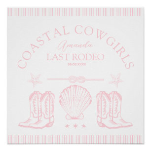 Poster Bottes de cowgirl côtière enterrement de vie de je