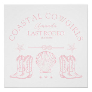 Poster Bottes de cowgirl côtière enterrement de vie de je