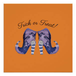 Poster Bottes de sorcière lunaire Halloween