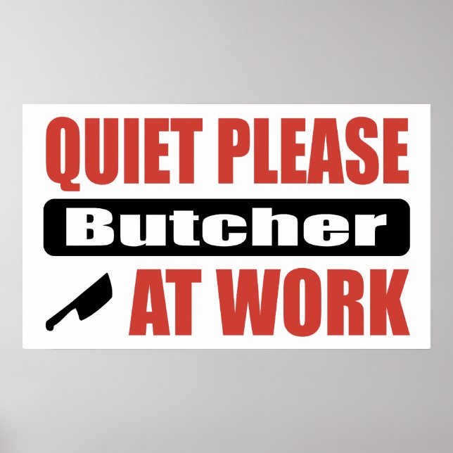 Poster Boucher au travail, s'il vous plaît (Devant)