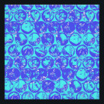 Poster Boucle pop art bleu<br><div class="desc">Motif d'enveloppement de bulle d'art pop en bleu et turquoise</div>