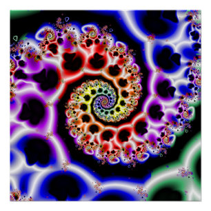 Poster Boucles de fruits Arc-en-ciel Fractal Art