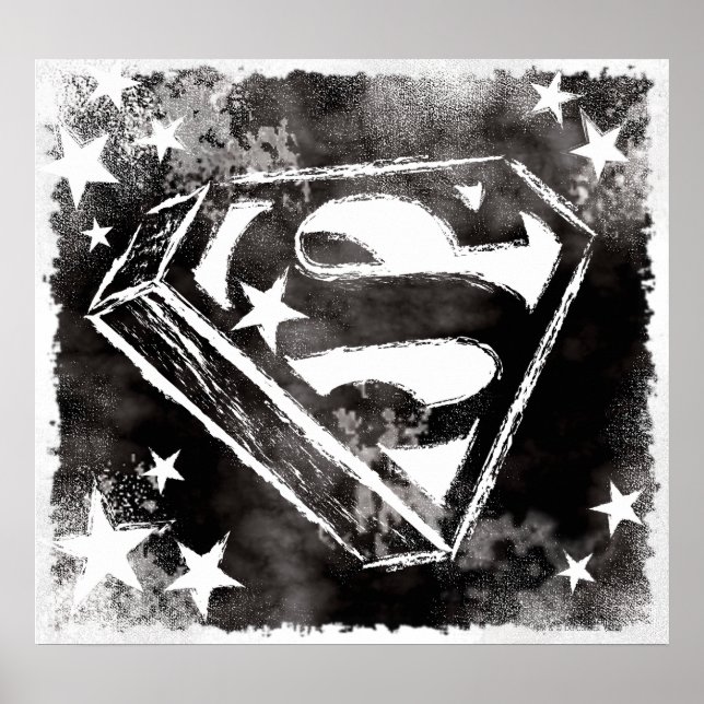 Poster Bouclier S avec étoiles (Devant)