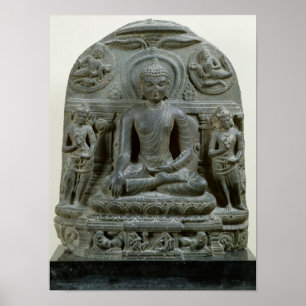 Poster Bouddha assis dans la méditation