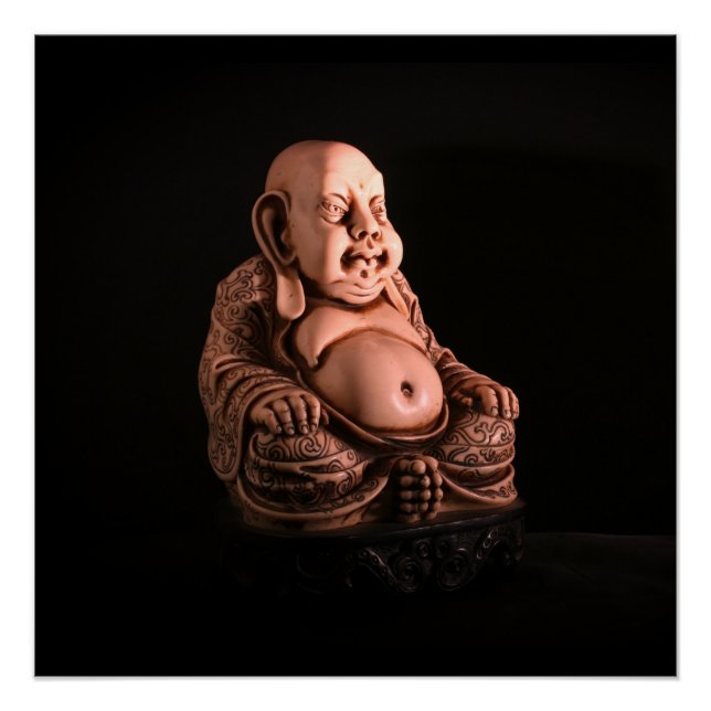 Poster Bouddha chinois blanc et noir (Devant)