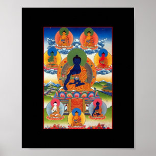 Poster Bouddha de médecine Bouddha Art bouddhiste tibétai