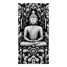 Bouddha en noir et blanc