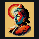 Poster Bouddha Lord Retro Pop Art Portrait<br><div class="desc">Bouddha Lord Portrait in the Sun,  créé sur Retro Pop Art Style Design. Illustration vectorielle originale Copyright BluedarkArt TheChameleonArt.</div>