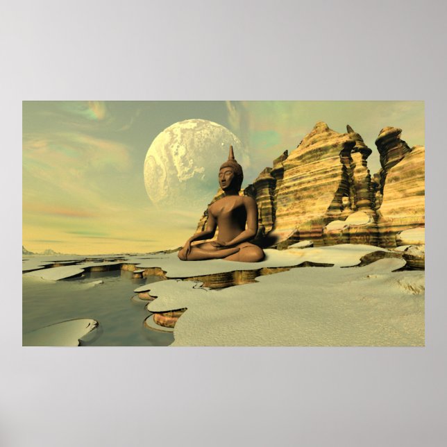 Poster Bouddha sur la neige (Devant)